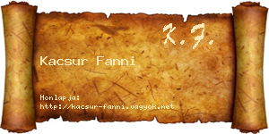 Kacsur Fanni névjegykártya